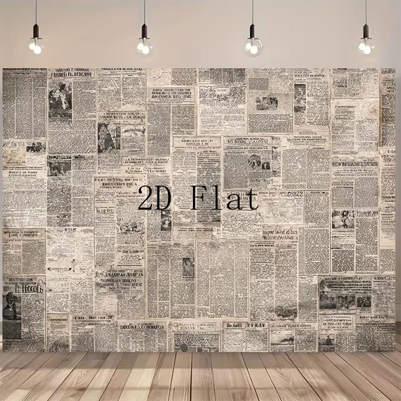 

2D Flat Retro Newspaper Backdrop for Studio Photoshoot & Video Call 47.2x31.5inch/120*80cm