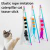1PC Elastic Feather Toys Funny Colorful Rod Cat Wand Toys Pet Cat Toys Interactive Sticks Pet Toy Cat Supplies