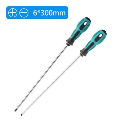 Cross And Slotted Screwdriver Green Rubber Handle Screwdriver