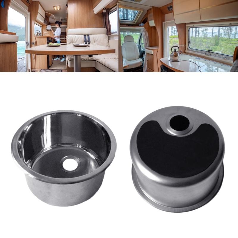 Stainless Steels Round Kitchen Sinks Single Bowl Dish Washing Sink Balcony Wash Basin Kitchen Vegetable Small Sink