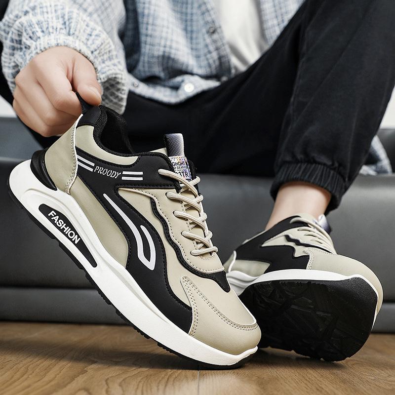 Spring and Autumn Casual Shoes, New Leather Running Shoes, Sports Shoes, Waterproof and Non-slip Moisture D