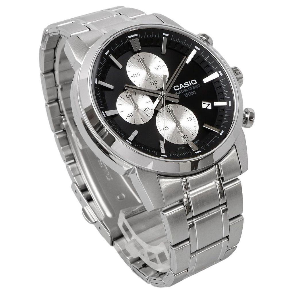 Used New Unused Watch CASIO Watch Cheap Casio Chipkashi Standard Men's Watch 1/10 Second Chronograph Quartz MTP-E510D-1A2V Reverse Panda Overseas