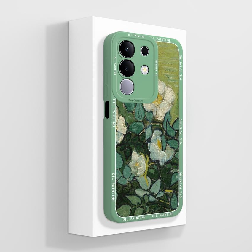 For Vivo T4x T2x T1x V27 V23 Pro V21 V21E V23 V23E V25 V25E V27E Y19E IQOO Z10X Phone Cover Cute Avocado Pattern Liquid Silicone Shell For Vivo Casing