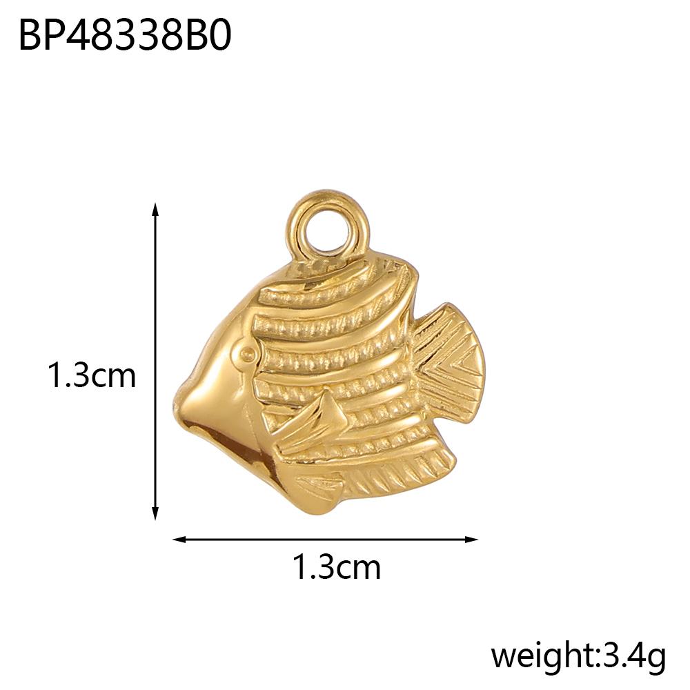 CARLIDANA Simple Ocean Shell Cat Fish Bird Pendant Charm Gold Plated Stainless Steel Charm For Bracelet Earrings DIY Jewelry