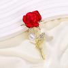 Diamond Studded, Rose Brooch, Simple, Elegant, Dripping Oil, Chest Flower, Fashionable Design Sense, Clothing Flower Accessories