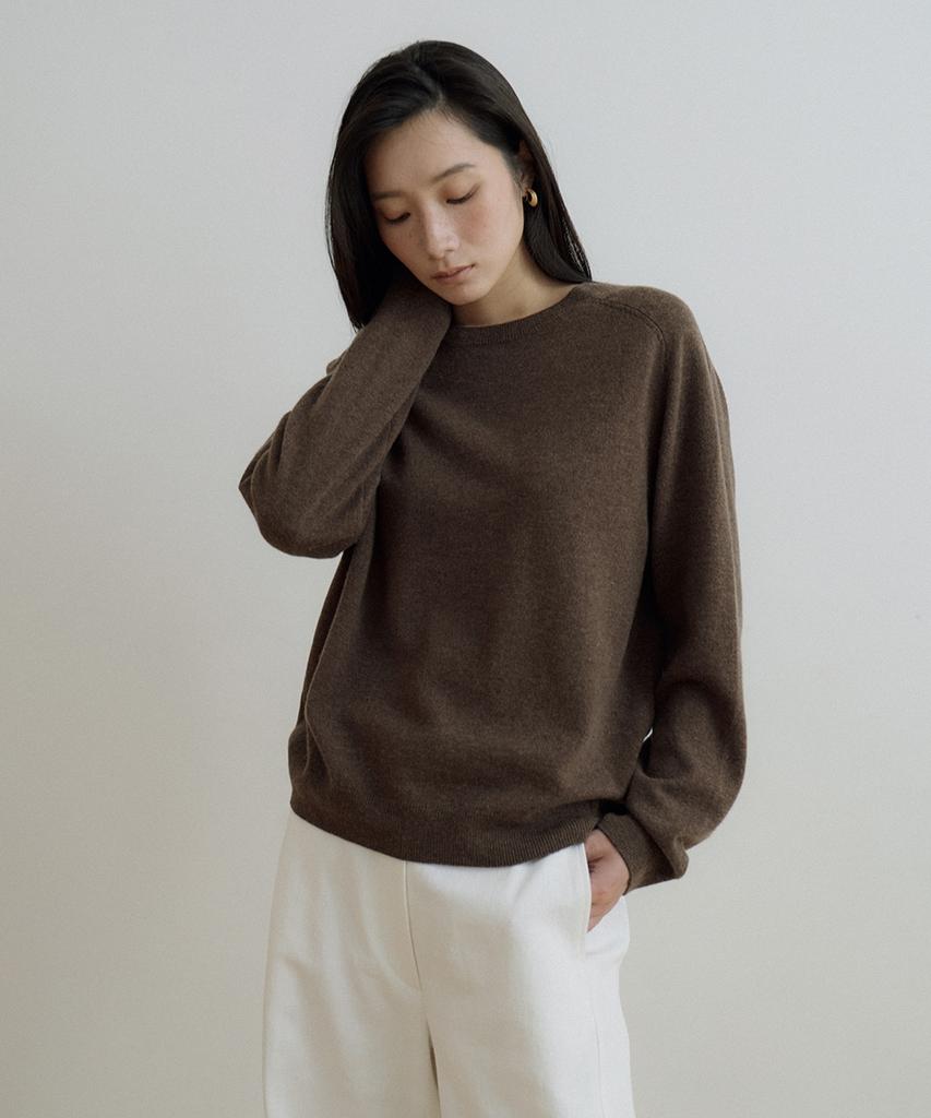 LINGSEOUL Wool Raglan Knit-Brown