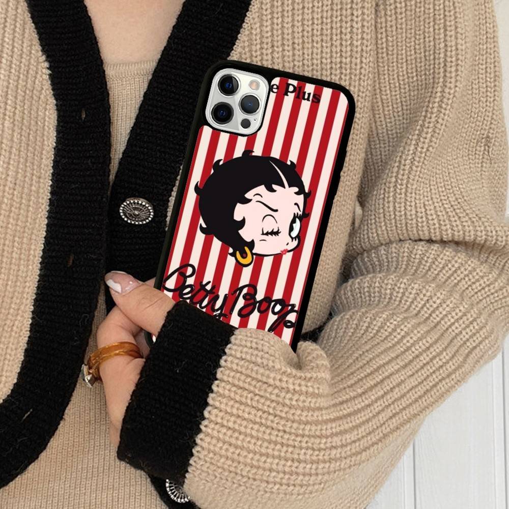 Animation B-Betty Boop PC+TPU Protective Phone Case For IPhone 17 16 Pro Max 15 Plus 14 13 12 11 Cover