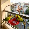 Wide-Mouth Heart Shape Bird Feeder Iron Art Retro Bird Bath Flower Bird Water Feeder  Courtyard