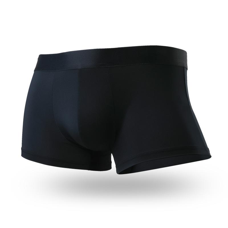 Men's Spring and Summer Solid Color Ice Silk 10A Antibacterial Double-layer Inner Breathable Briefs