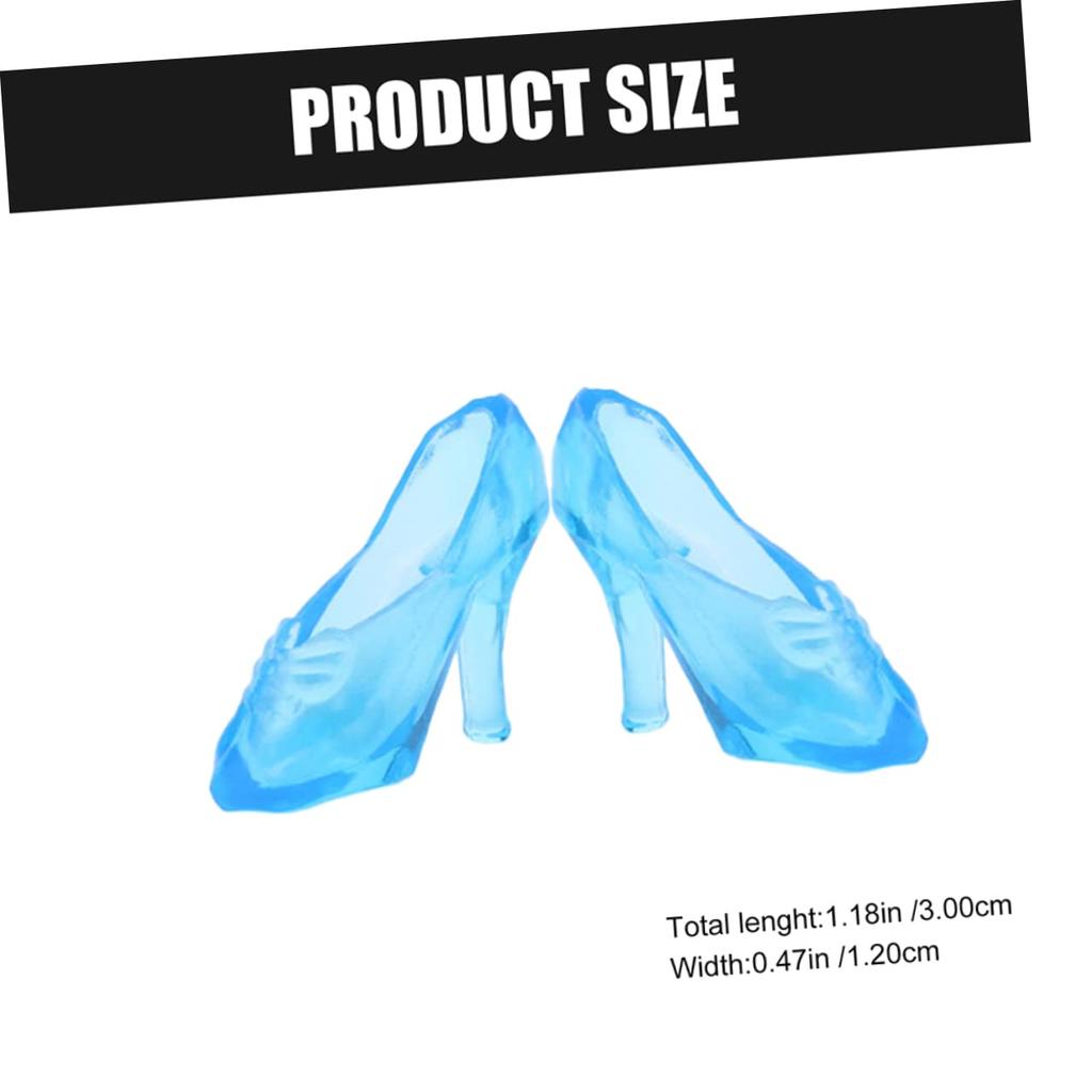 Alasum 30 Pairs Mini High Heel Shoes Set for Dolls, Crystal-Like Plastic, Dollhouse Decoration, 3.00 X 1.50 X 1.00 Cm, Miniature Shoes for Girls, Toy