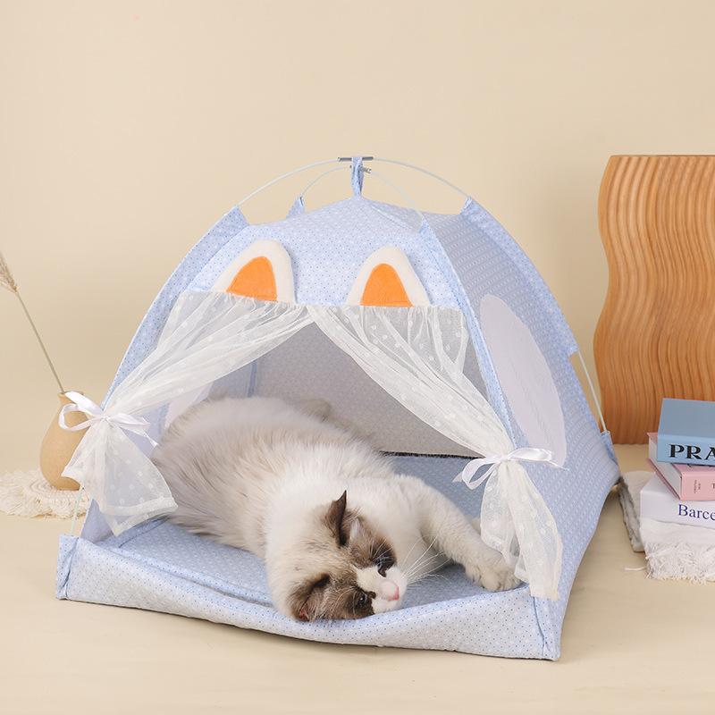 Rabbit Pet Nest Ear Tent Pink Blue Foldable Portable Breathable Comfortable