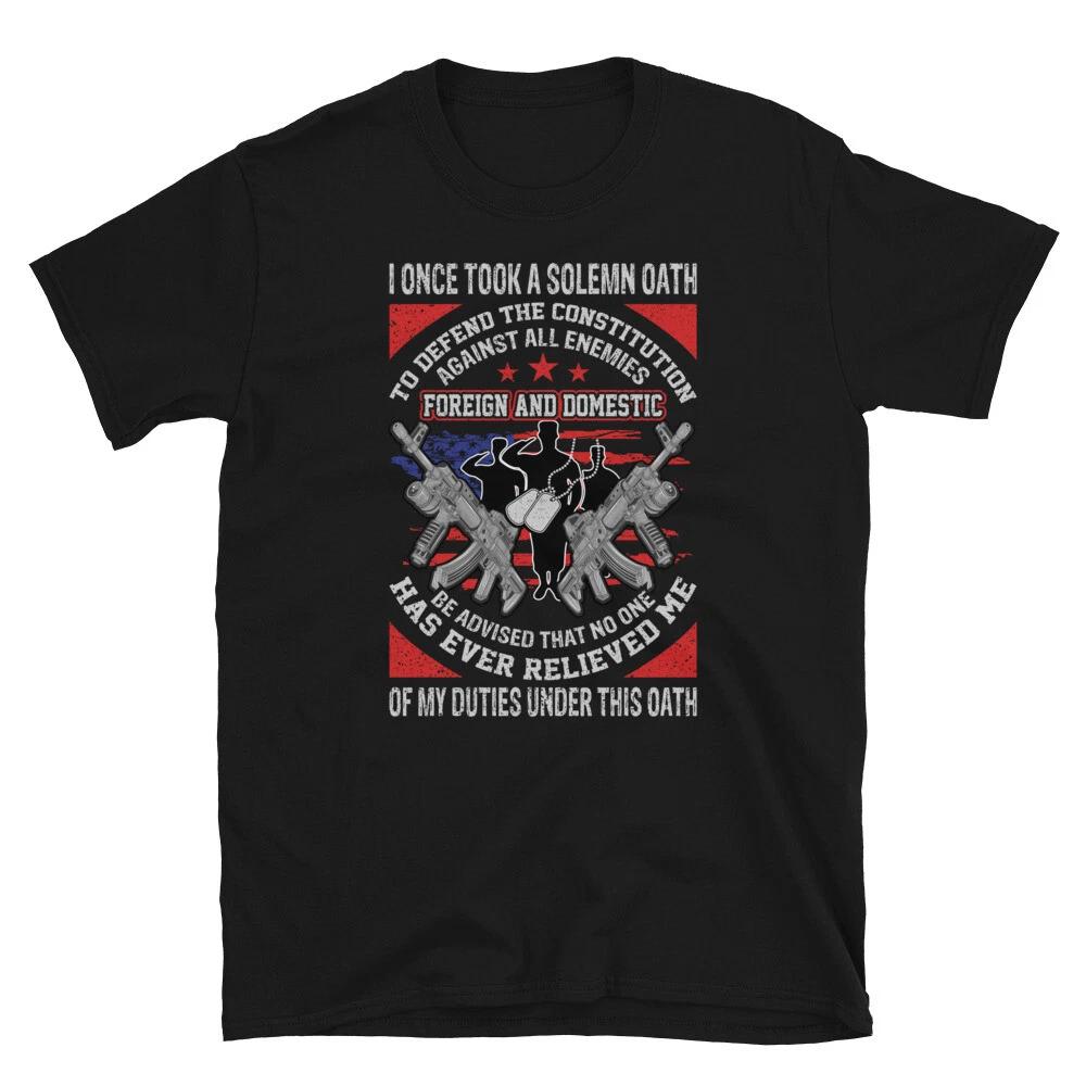 I Took A Solemn Oath US VETERAN Awesome Graphic Classic L