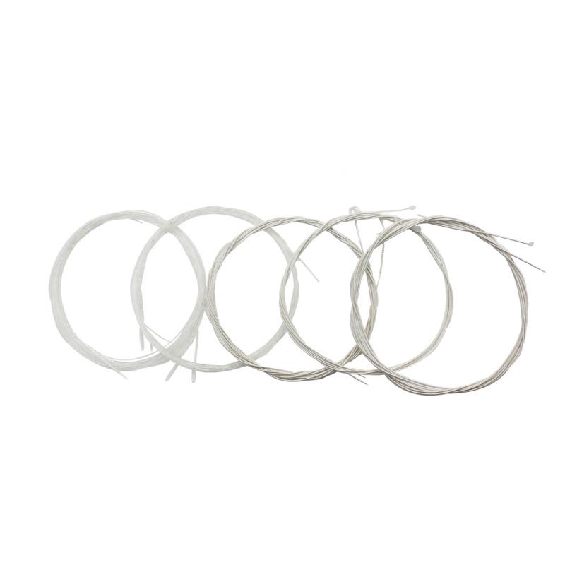 

Удовые струны, нейлоновые, посеребренные, с обмоткой из медного сплава, набор прозрачных струн нормального натяжения