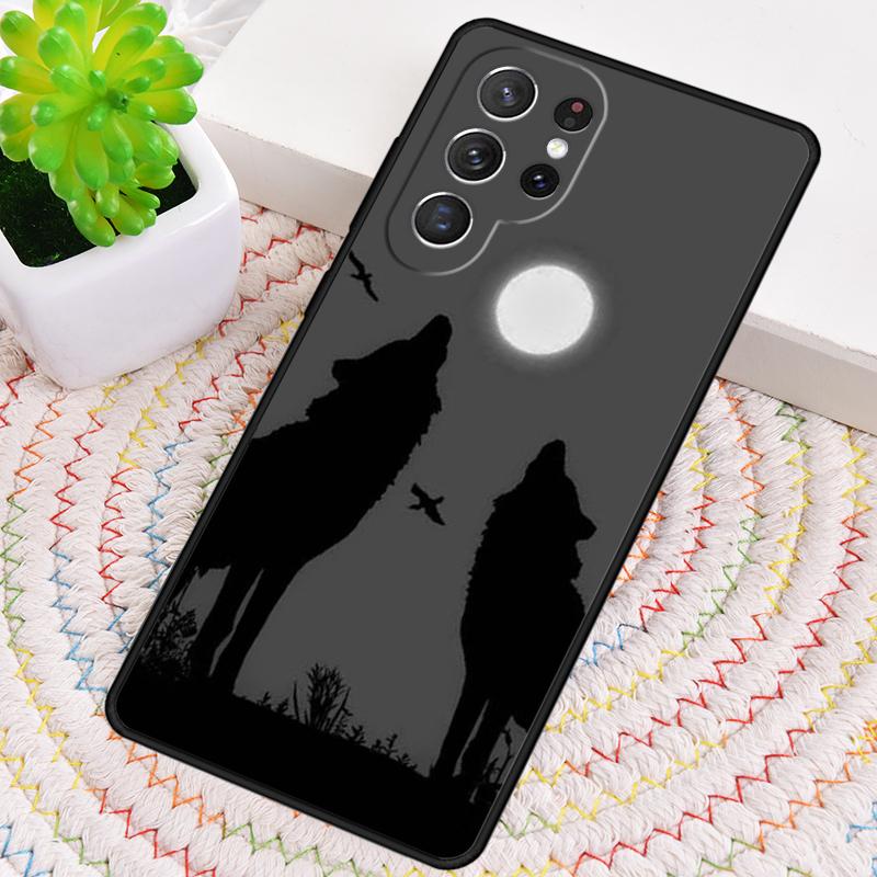 Wolf Moon Howl TPU Phone Case For Samsung Galaxy note 10 pro S26 S25 S24 S23 S22 Ultra Plus S21 FE S20 Shockproof Cover
