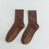 Female Spring and Autumn New Cartoon Dog Embroidery Pulled A College Style Cotton Socks
