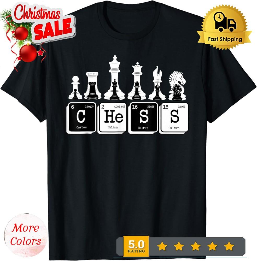 2025/Funny Chess Set Pieces Periodic Table Board Game Player Gift T-Shirt Unisex T-Shirt M