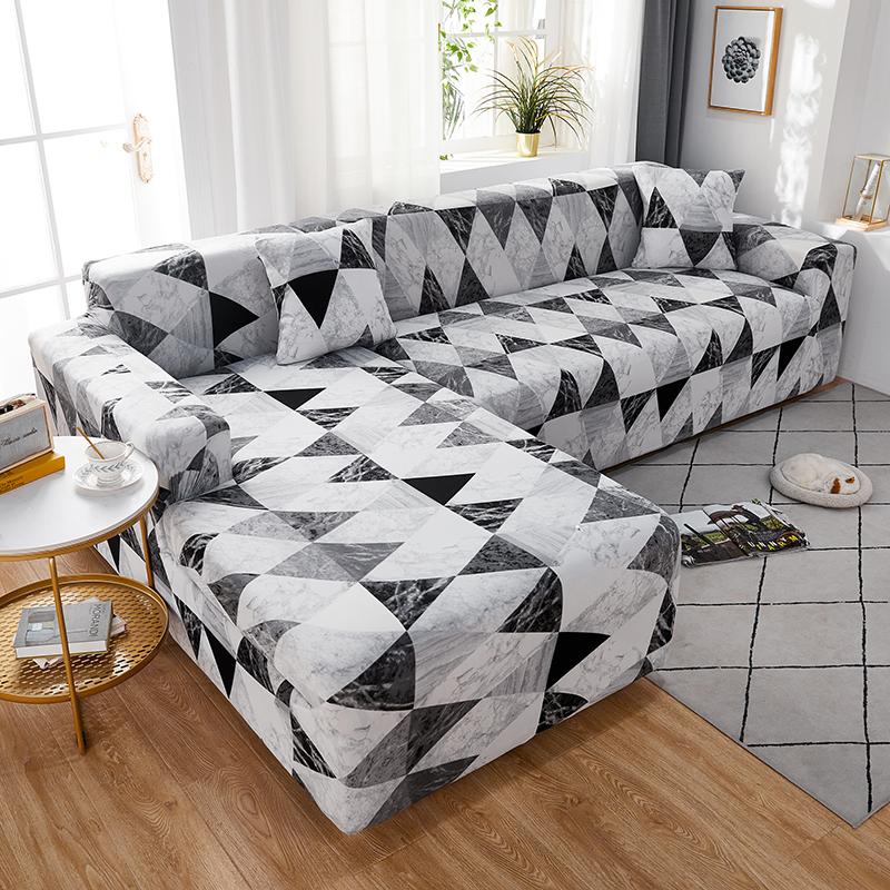 Geometry Elastic Stretch Sofa Cover Slipcovers All-Inclusive Couch Cover For Different Shape Sofa Chair L-Style Need 2Sofa Cover