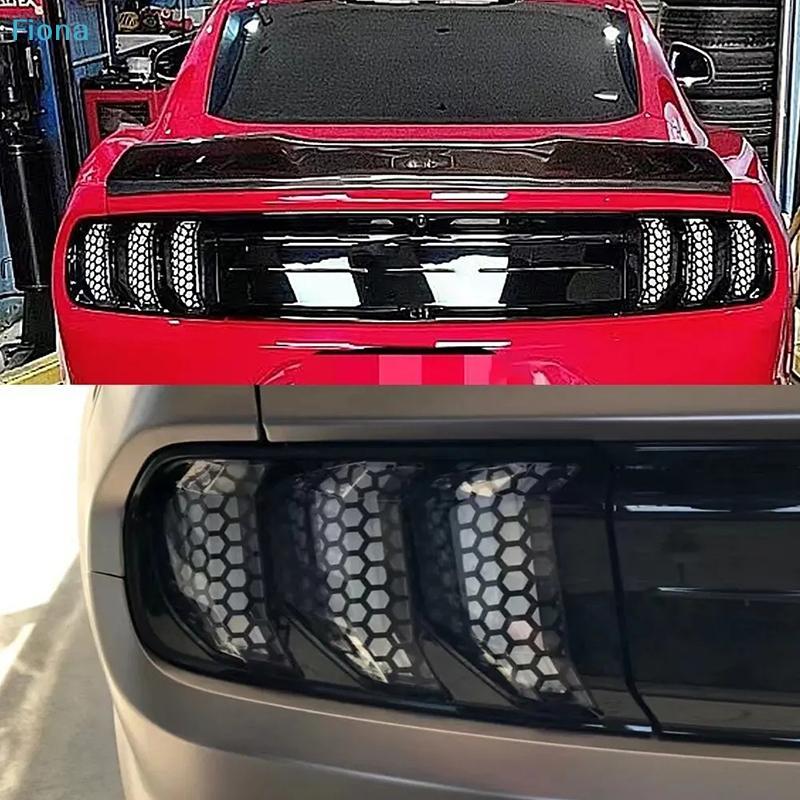 2Pcs Honeycomb Car Tail Light Stickers, Waterproof Auto Lamp Decal Stickers for Car Exterior Decor