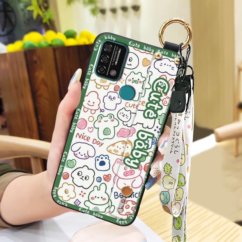 Durable Cute Phone Case For UMIDIGI A9 Back Cover Wristband Anti-knock Fashion Design Anti-dust Phone Holder Ring
