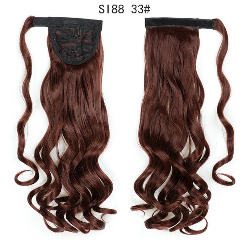 LISI HAIR Long Ponytail Synthetic Wig Pack In Clip Hair Extension Ombre Black Gold Brown Ponytail