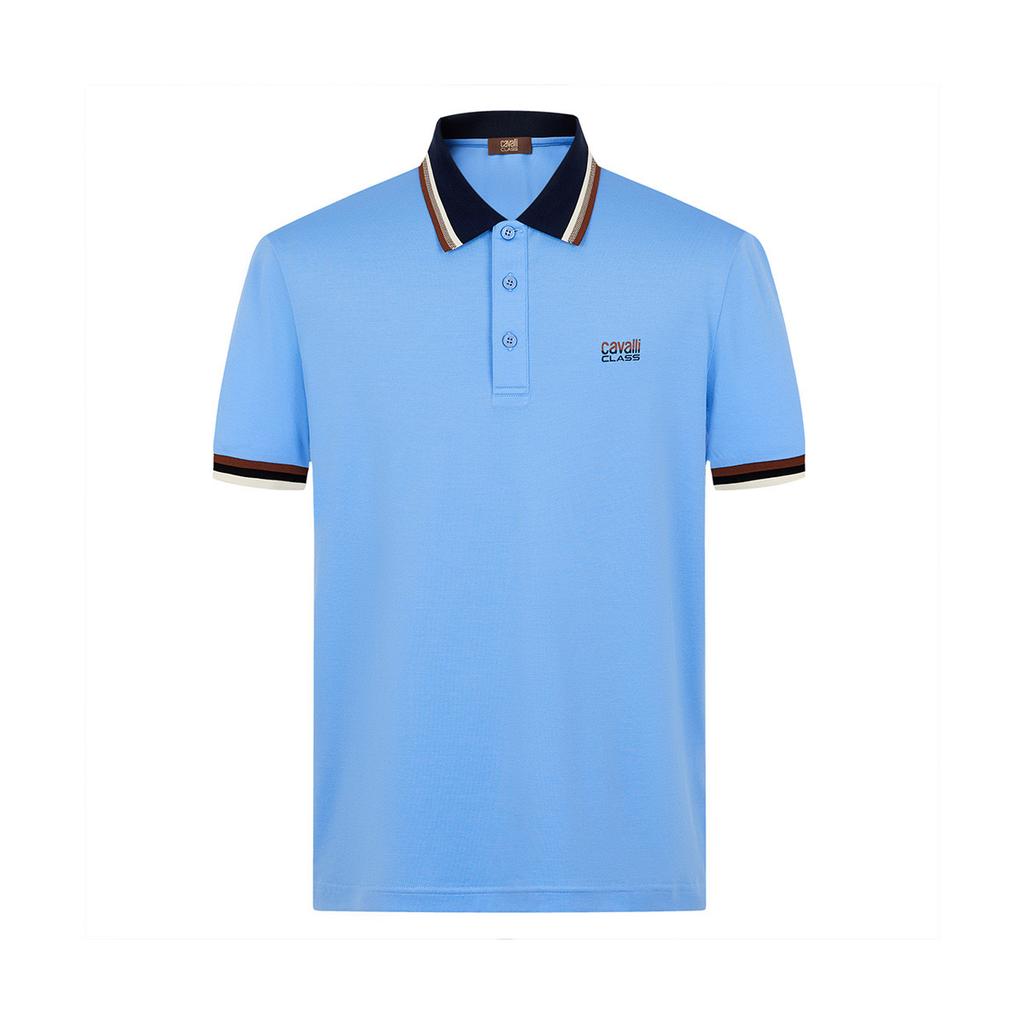 Brand Logo Striped Contrasting Spring and Summer Casual and Comfortable Men's Short Sleeved Polo Shirt