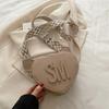 Simple and fashionable letter wide shoulder strap single shoulder messenger bag 2025 summer new niche design love foreign style women's bag