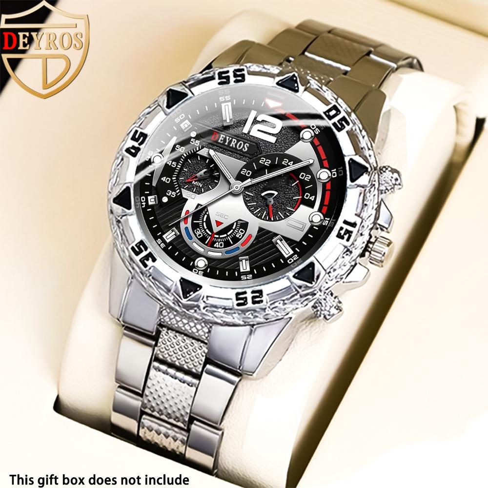 

Men Watch 2pcs/set, Classic Fashion Men s Business Quartz Watches Sets Analog Casual Wrist Watch Sets, Gifts for Men. серебряный