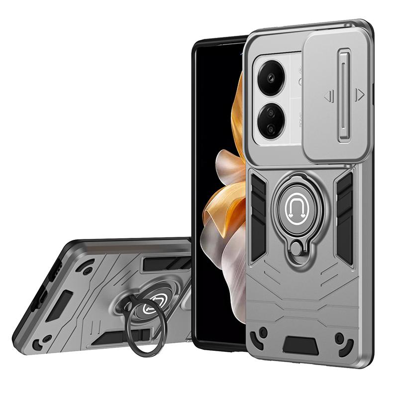 For Redmi 13C Luxury New Armor Magnetic Shockproof Case For Redmi 13C Camera Lens Protective Phone Cover For Redmi 13C Cases