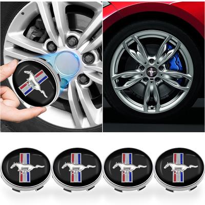 KLYD4 4Pcs Auto Badge Wheel Center Hub Caps Rim Caps Covers Accessories For Mustang 2015 2017 2018 2005 2006 2007 2008 Shelby