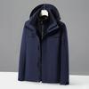 Mens Winter Waterproof Windproof 3-in-1 Fleece-Lined Outdoor Jacket With Detachable Hood Fur Trim
