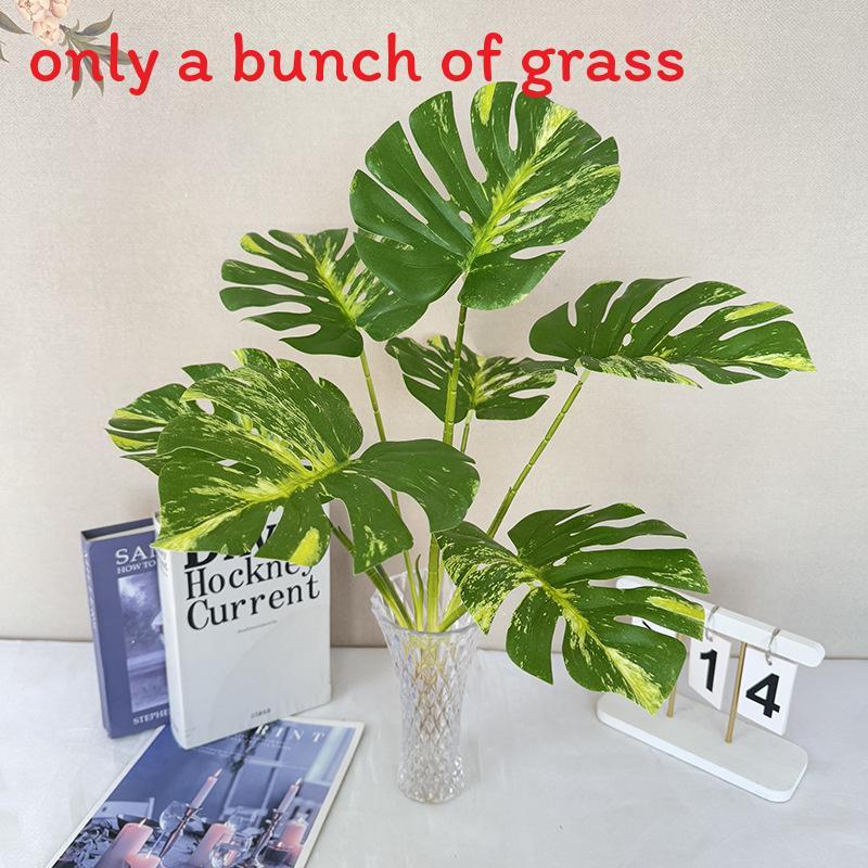 Green Leaf Artificial Plant Decor For Home Living Room Background Wall With Realistic Texture