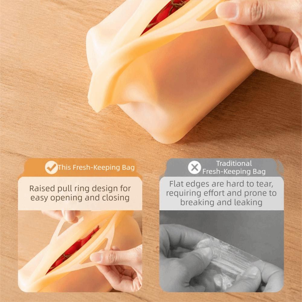 Self-Standing Silicone Food Storage Bags Leak Proof Reusable Freezer Bag  Refrigeration