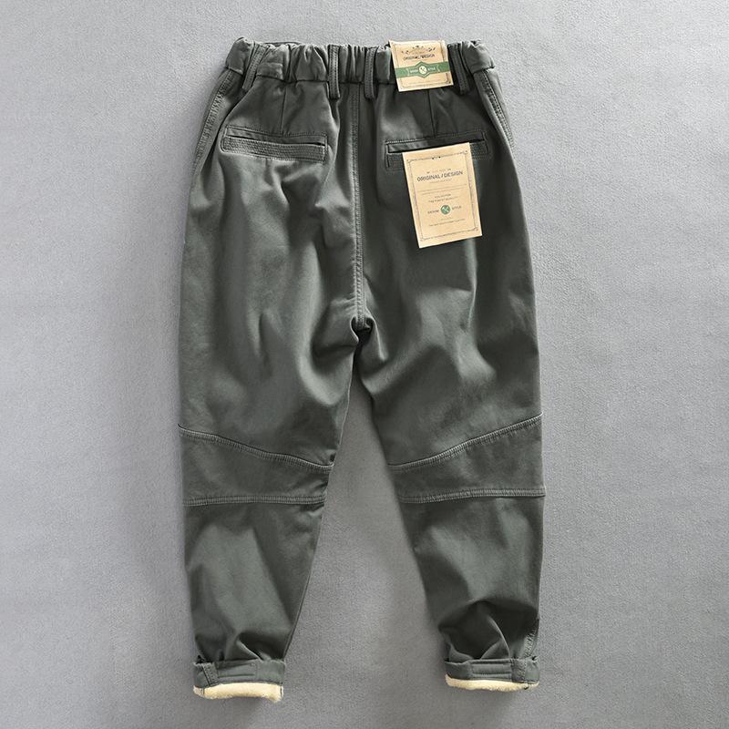 Pantaloni Cargo in Velluto da Uomo Autunno Inverno Pantaloni Larghi con Cintura Comodi Morbido Cotone Tasche Pantaloni Retro Street