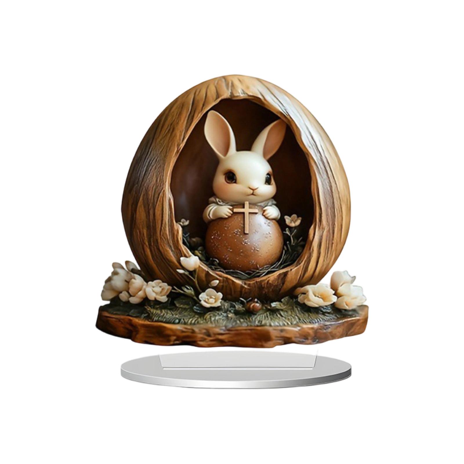 Двумерный пасхальный кролик пасхальное яйцо акриловое украшение декор для дома One Size