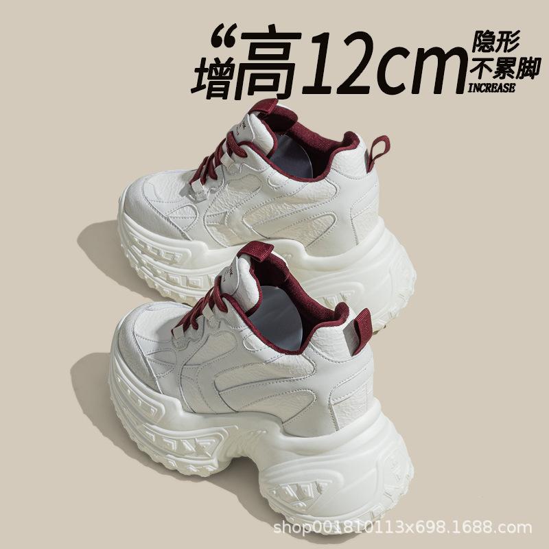 Inner heightening women's shoes 12cm new breathable dad shoes platform mesh small sports casual shoes women A2501