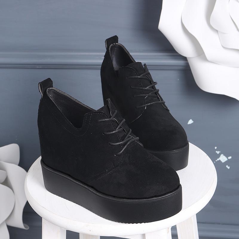 Single shoes women's 2025 new fashionable versatile comfortable inner height increase small retro 10cm lazy women's shoes