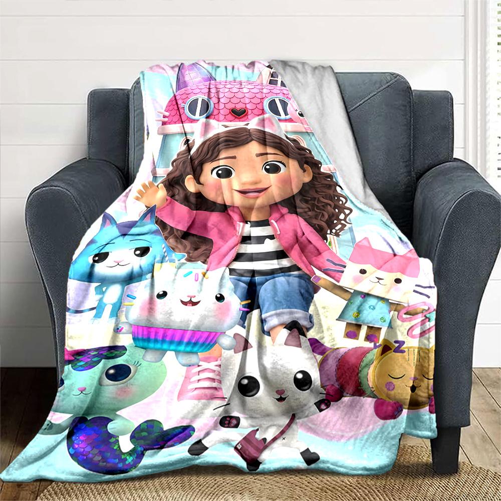 Gabby's Dollhouse Blanket Ultra-Soft Perfect for Office Chair Seaside Office Four Seasons Universal Playful Design Gift for Travel Home Birthdays