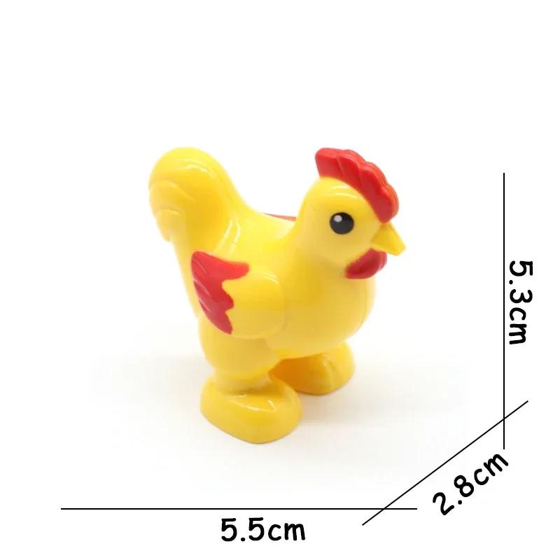 Big Size Building Blocks Animal Accessories Figures Farm Poultry Livestock Cat Rabbit Compatible Bricks Toys Children Kids Gifts