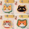 Super Absorbent Kitten Hand Towels Hangable Quick Dry Hand Towels Cartoon Coral Fleece Hand Towel