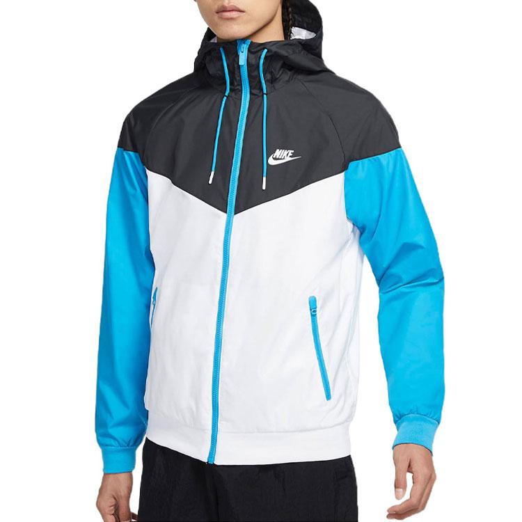 Nike Colorblock Sports Hoodie With Logo Jacket Men Jacket Blue AT5271-105