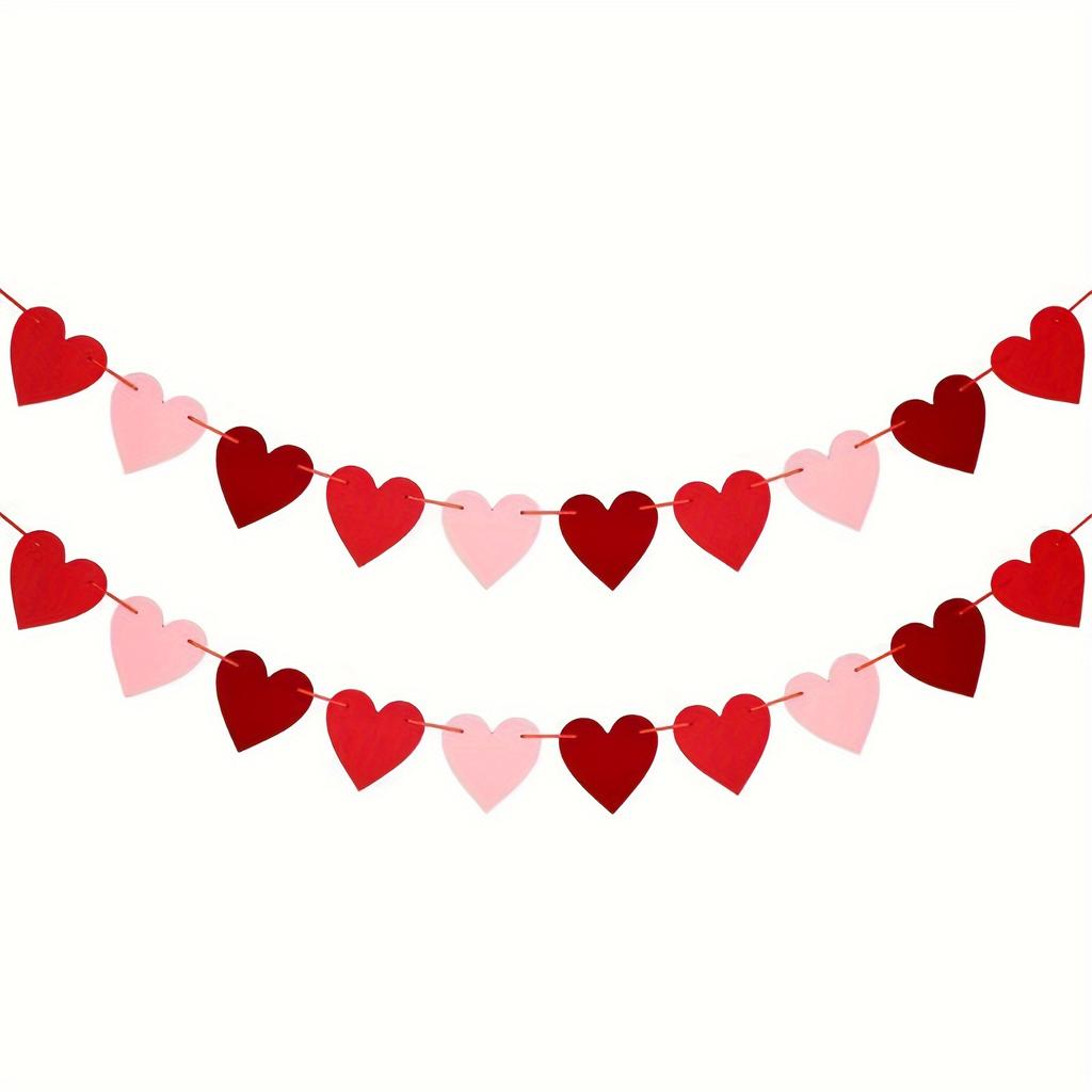 80pcs/40pcs Valentines Bunting Banners String For Wedding, Valentine's Day, Anniversary, Party, Bridal Shower, Engagement, Decor