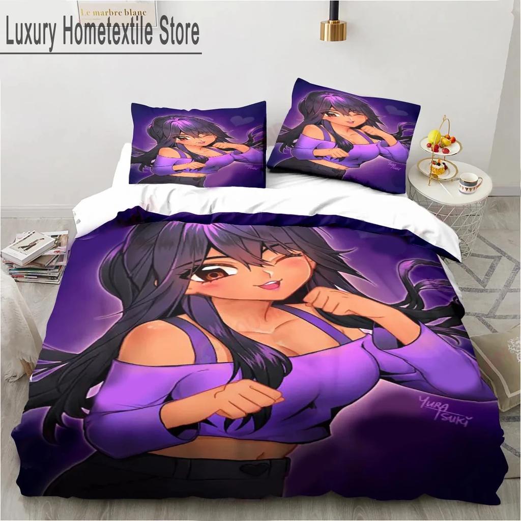 Cartoon Game Cute Aphmau With Wings Bedding Set Boys Girls Twin Queen King Size Duvet Cover Pillowcase Bed Boys Adult