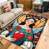Cozy Floral Girl Heart Rug Floor Mat for Living Room or Bedroom Soft and Comfortable Carpet a Gift for Birthday and Holiday.ZFF0913368