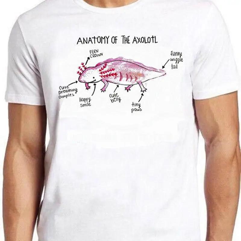 Anatomy of an Axolotl Cute Animal Mexican Tee Funny Meme Cult T Shirt M670 S разноцветный