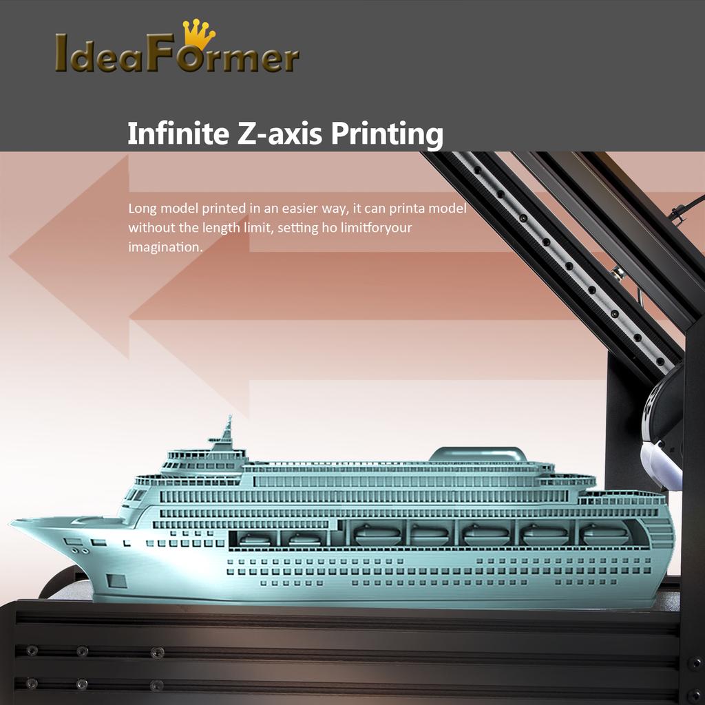 IdeaFormer IR3 V2 Infinite Z-Axis Steel Conveyor Belt 250*250mm Klipper Firmware Fast/Batch Printing Auto Leveling 3D Printer