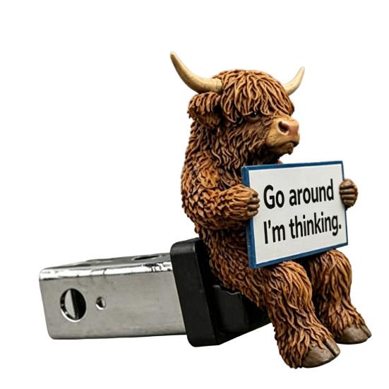 

Highland Cow Trailer Hitch Cover 3D Resin Scottish Highland Cow Dust Cover for Trailer Towing Hook Weather Resistant Truck Hitch Cover Fits 2 Inch F