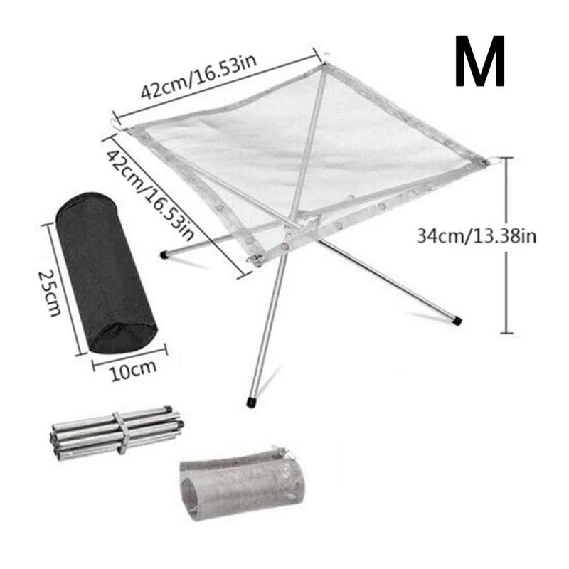 Складная стальная сетчатая костровая чаша, легкий уличный обогреватель для кемпинга, заднего двора, сада; Удобная сумка для переноски в комплекте