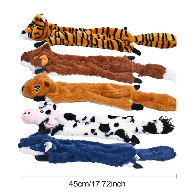 Plush Squeaky Dog Toys 5 Pieces Pet Plush Toys Interactive Biting Doll For Small Breed Aggressive Chewers Teething Training