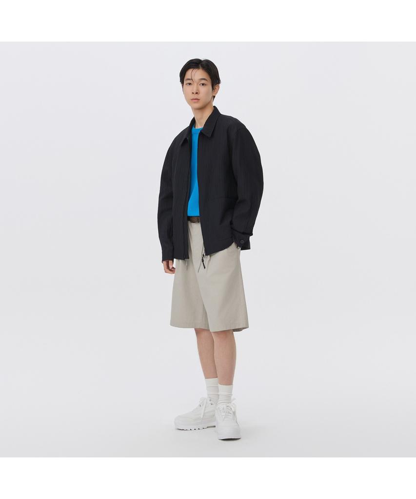 Keoseuuteommellou Gray Cotton Drawstring Shorts Cwpam26362Gyl