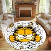 Garfield Print Round Rug, Washable Floor Carpet, For Entryway Dorm Laundry Room Office Study, Home Decor Birthday Christmas Gift